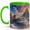 Green, variant on Sky Rider Castle 11oz Ceramic Mug, Fantasy Bird Adventure Art