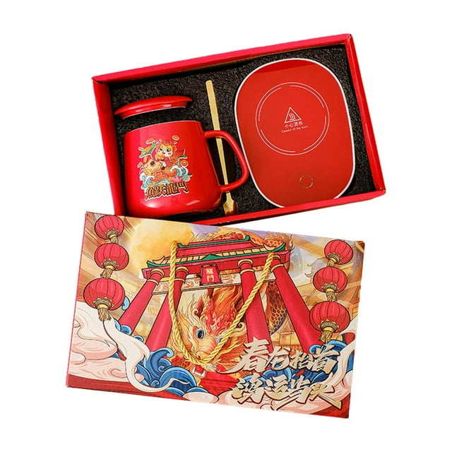 DOLITY Ensemble Chauffe-Café avec Cuillère Mug Chauffant Électrique pour Festival de Printemps