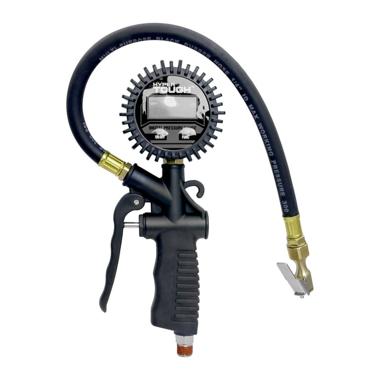 Hyper Tough 1/4 Digital Tire Inflator Gauge With 16 Hose, 59 OFF