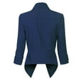 thumbnail image 4 of MixMatchy Women's Casual Work Solid Open Front 3/4 Sleeve Blazer Jacket with Plus Size, 4 of 4