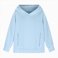 thumbnail image 5 of Towmus Long Sleeve Tops for Girls 1-14 Kids Solid Hoodies Fall Fashion Casual Hooded Sweatshirts Loose Comfy Trendy Pullover Tops with Pockets, 5 of 8