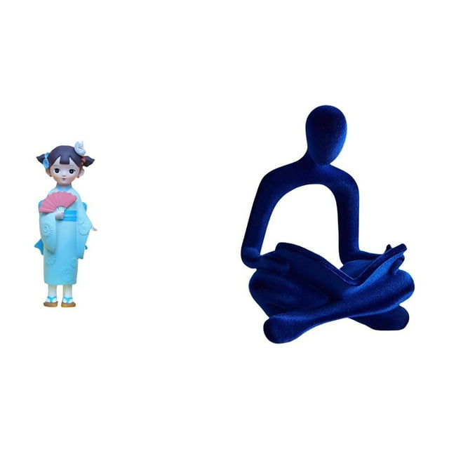 Figura decorativa de resina de geisha japonesa, pensadora abstracta, estatua humana coleccionable, ideal para el hogar, estantería, entrada, mesa, rep