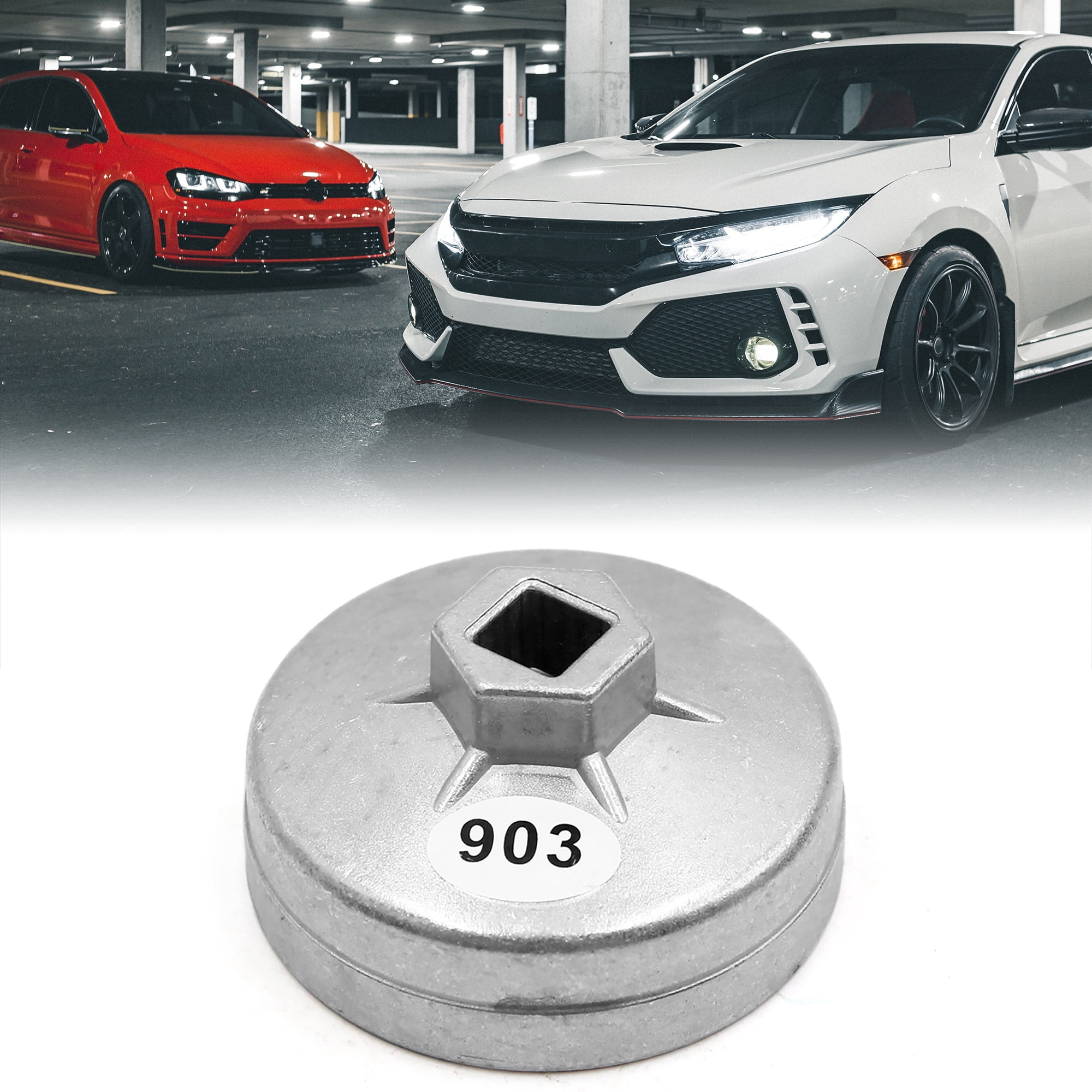 Unique Bargains 74mm 14 Flutes Metal Oil Filter Cap Wrench Socket Remover Tool