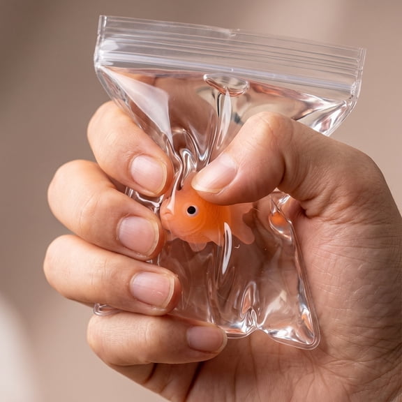 Kiddiway Stress Relief Squishy Toys – Goldfish Net Squishy Ball, Soft Squeeze Toy, Calming Squishy for Stress Reduction