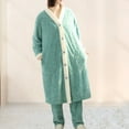 thumbnail image 6 of Penkiiy Womens Pajama Sets, Fuzzy Fleece Long Pajama Loungewear, 2 Piece Winter Sherpa Sleepwear Soft Cozy Long Sleeve Pjs Green, 6 of 8