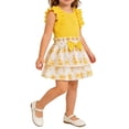 thumbnail image 5 of Cethrio Girls Summer Outfit Sets, 2 Piece Short Sleeve Pullover Fashion Kids' Clothing Sets Yellow Size 12-18 Months, 5 of 8