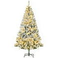 thumbnail image 7 of 6ft Artificial Christmas Tree, 638 Branch Tips, 220 Warm Lights and Metal Stand, 38.5" Wide Realistic Snow Flocked Pine Christmas Tree with Lights, 7 of 7