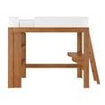 thumbnail image 4 of Mid-Century Modern Twin Loft Bed with Desk and Bookshelf, Pecan/White, 4 of 9