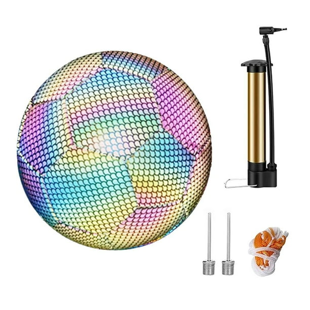 3Uds. Balones De Fútbol De Entrenamiento Brillantes Holográficos Reflectantes (5 Colores De Escala De Pescado)