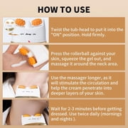 Ycz AH-8 Firming Neck Cream with Dual Roller Massager, Anti-Aging Moisturizer for Turkey Neck & Double Chin, V-Shape Lift & Tighten Formula, 4.23 fl.oz