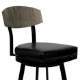 thumbnail image 4 of Home Square 30" Modern Faux Leather Barstool in Black & Gray Walnut - Set of 2, 4 of 6