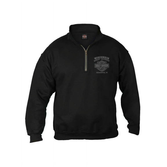 Harley-Davidson Men's Corrosion Skull 1/4 Zip Cadet Pullover Sweatshirt (M), Harley Davidson