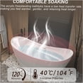 thumbnail image 6 of JERFIT 59 Inch Gloss White Acrylic Freestanding Bathtub with Chrome Overflow Drain, Modern Soaking Tub for Bathroom, 6 of 10