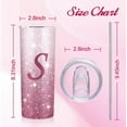 thumbnail image 2 of Initial S Tumbler Cup Gifts, Monogrammed Gifts for Women, Personalized Tumblers with Lids and Straws for Women 20oz, Personalized Gifts for Girls Women Mom Teacher Birthday Wedding Graduation, S-Pink, 2 of 6