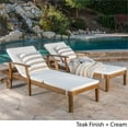 thumbnail image 6 of Mavis Outdoor Chaise Lounge With Cushion, Set of 2, Teak Finish, Cream, 6 of 23