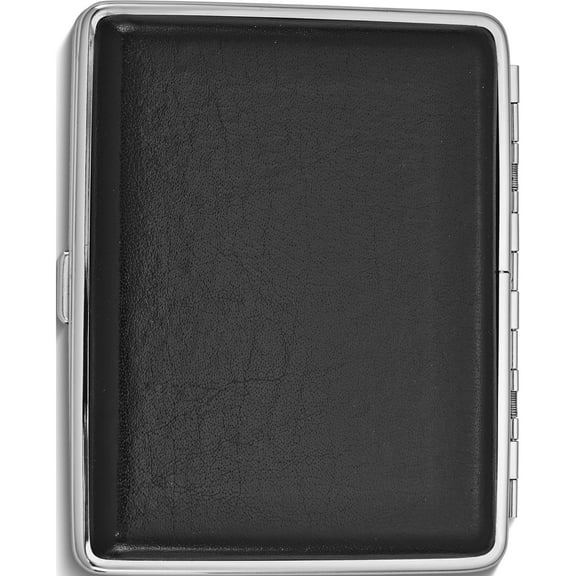 Fashion Blk Leather Covered (Holds 20-100mm) Cigarette/Card Case (3.75 X 3.75) Made In China gm4992