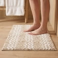 thumbnail image 2 of Unique Bargains Ultra Soft Non Slip Machine Washable Chenille Bath Mat Khaki 24" x 16", 2 of 7
