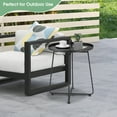 thumbnail image 4 of Gymax Table d'Appoint en Métal pour Patio Extérieur Résistante aux Intempéries pour Jardin Balcon Cour, 4 of 10