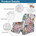 thumbnail image 5 of FKELYI Recliner Chair Slipcover 4 Pcs Covers for Reclinging Armchair Bohemian Lotus Flower Print Non-Slip Breathable Fitted Sofa Couch Covers Furniture Decor Protector, 5 of 7