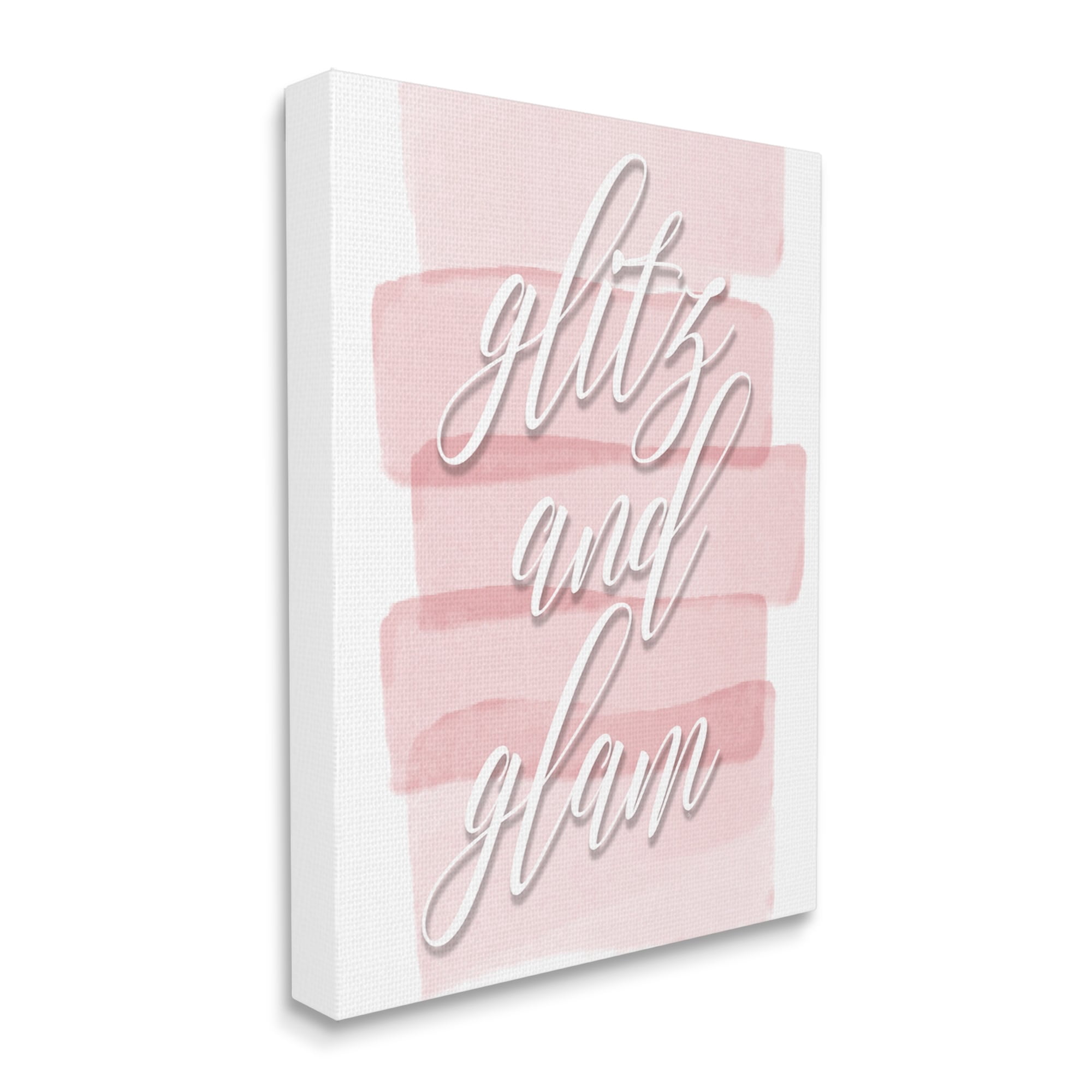 Stupell Industries Glitz & Glam Pink Trendy Phrase Botanical & Floral Painting Gallery Wrapped Canvas Print Wall Art