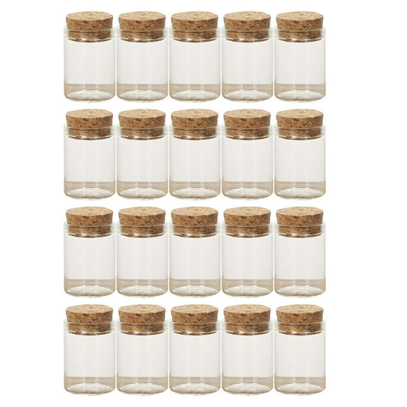 NIAIZEK Mini Glass Bottles with Cork Lids 25 Pcs Small Storage Jars for Crafts and Essential Oils