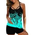 thumbnail image 2 of Women's Summer Beach Strappy Back Tankini Set Sexy Push Up Monokini Swimsuit Two Pieces Separate Swimwear, 2 of 2