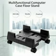 thumbnail image 1 of Support Mobile pour Ordinateur de Bureau, Roues Roulantes, Largeur Réglable, Tour PC, Noir, 1 of 7