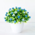 thumbnail image 4 of Aonity Simulation Flower Living Room Potted Blue， Potted Artificial Plants Greenery In Pots Flowers Faux Herbs Small Plastic Plant for Home Bathroom Wedding Tabletop Real Green Bonsai, 4 of 4