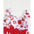 thumbnail image 5 of KIMI BEAR Newborn Baby Girls Swimsuits 0-3 Months One-piece Bathing Suits Sleeveless Strawberry Beach Wear with Hat 2pcs Red, 5 of 9