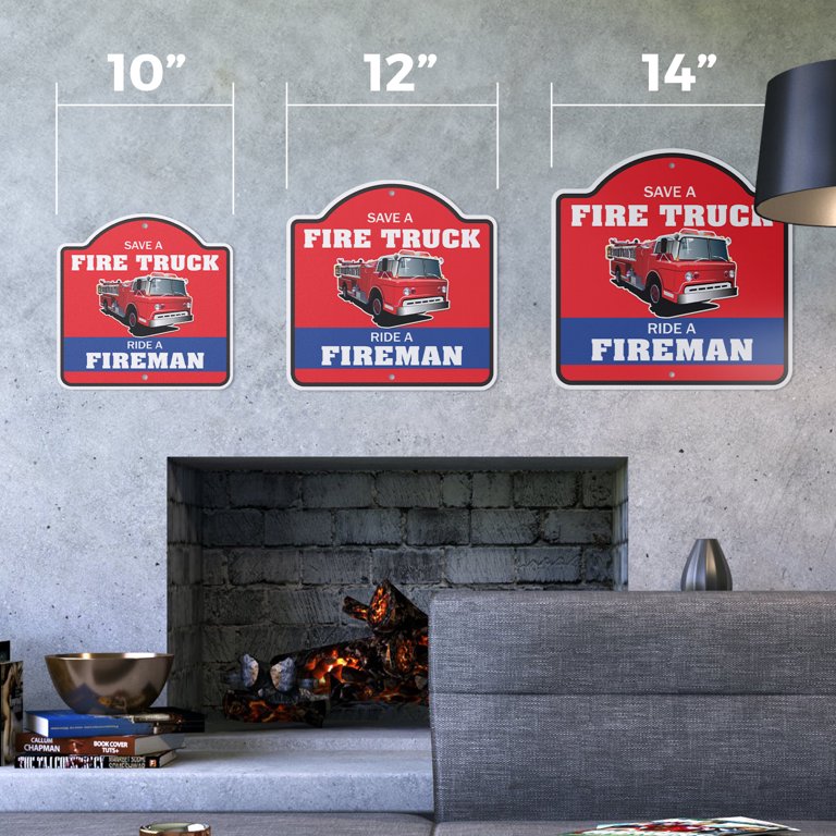 Fire Truck Crossing Sign - 18 x 18 Warning Sign. A Real Sign Fire Truck Crossing Sign - 18 x 18 Warning Sign. A Real Sign