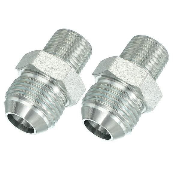 Hex Reducing Nipple Connectors Pipe Adapter 7/8 Male 37° Flare JIC x 3/8 Male NPT 2 Pack