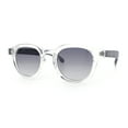thumbnail image 4 of Normcore Hipster Fashion Beveled Round Horn Rim Plastic Sunglasses Clear Grey - Black, 4 of 8