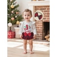 thumbnail image 5 of BemeyourBBs Baby Girl Christmas Outfit Includes Romper Plaid Shorts Headband Socks, 5 of 9