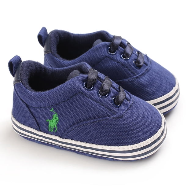Baby Boy Prewalker Cute RL Polo Softsole Zapatos Antideslizantes0-18 Meses
