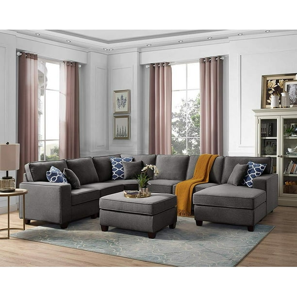 Lilola Home Willowleaf 7pc Modular Sectional Sofa Chaise And Ottoman Com - Modular Sectional Sofa Lilola Home Willowleaf 7pc Modular Sectional Sofa Chaise And Ottoman Com - Modular Sectional Sofa
