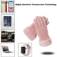 thumbnail image 5 of Women's winter warm touch screen gloves Warm soft lining elastic cuffs - Pink, 5 of 6