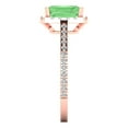 thumbnail image 3 of 1.86 ct Emerald Cut Simulated Green Diamond Solitaire with Accents Engagement Ring for Women in 18K Rose Gold, 3 of 5