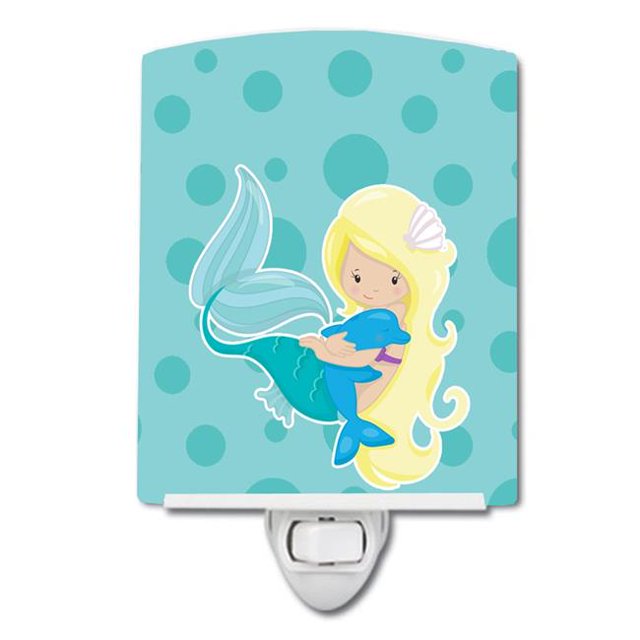 Carolines Treasures BB8820CNL Beach Mermaid Blue Ceramic Night Light