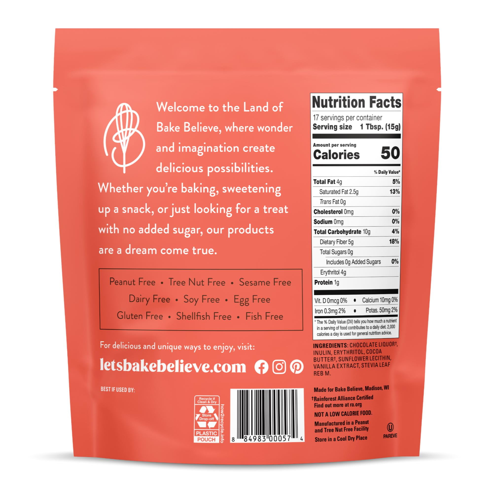 (2 pack) Bake Believe ,Keto-Friendly, Semi-Sweet Baking Chips, 9 oz