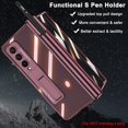 thumbnail image 5 of Compatible Clear Case for Samsung Galaxy Z Fold 4 Case Hinge Protection Wine Red,Magnetic Adsorption Luxury Ultra Thin Plating PC Pen Slot Case for Galaxy Z Fold 4 Phone Case with Kickstand Men, 5 of 14