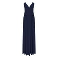 thumbnail image 3 of Up to 30% off Women Summer Dresses, Women's Solid Color Camisole Waist Cinching Waistline Pleated Hanging Long Dress(Dark Blue,M), 3 of 4