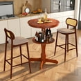 thumbnail image 4 of Gymax 2-Tier Round High Top Table w/ Storage Shelf & Pedestal Base for Kitchen, 4 of 10