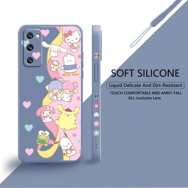 Hello Kitty Cinnamoroll Kuromi Family Liquid Case For Samsung Galaxy S22 S21 S20 FE Ultra S10 S9 S8 Plus S10e Note 20 10 Lite xuanjing unisex