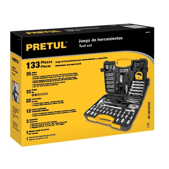 Juego de Herramientas Pretul 133 Piezas