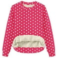 thumbnail image 5 of Vintage Fleece Sweatshirts for Women Long Sleeve Polka Dots Print Crewneck Warm Fuzzy Undershirts, 5 of 5