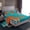 Orange Cyan, variant on jejeloiu American Rugby Football Twin Sheet Sets,Boys Ball Games Bedding For Kids 3-Piece