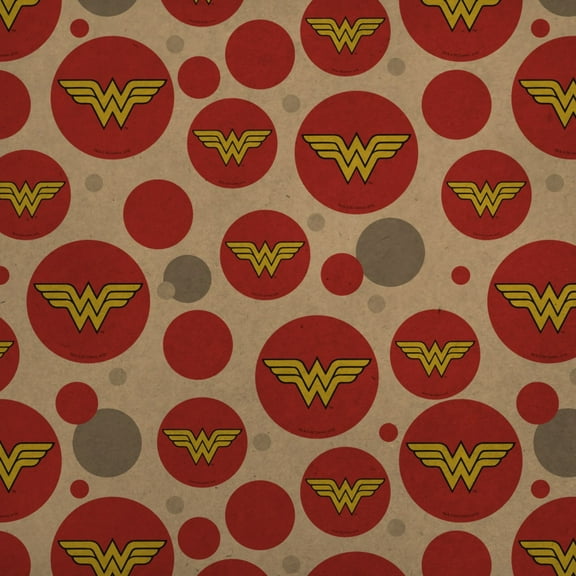 Wonder Woman Classic Logo Premium Kraft Gift Wrap Wrapping Paper Roll