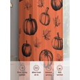 thumbnail image 3 of Orange Gray Thanksgiving Sheer Curtains 108 Inch Length 2 Panels Set, Semi Transparent Voile Rod Pocket Curtains for Living Dining Room Bedroom Drapes Pumpkins Leaves Watercolor Retro Art, 3 of 6