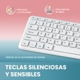 thumbnail image 6 of Perixx PERIBOARD-213W Teclado de tijera USB silencioso con cable -  Diseño compacto con teclado numérico - Blanco - QWERTY Español con Ñ, 6 of 7