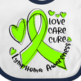 thumbnail image 4 of Inktastic Love, Care, Cure Lymphoma Awareness Lime Green Ribbon Hearts Boys or Girls Baby Bib, 4 of 4